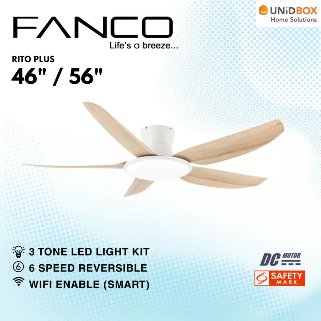 FANCO Rito Plus 46"/56" DC Ceiling Fan with LED - Variant Main Image