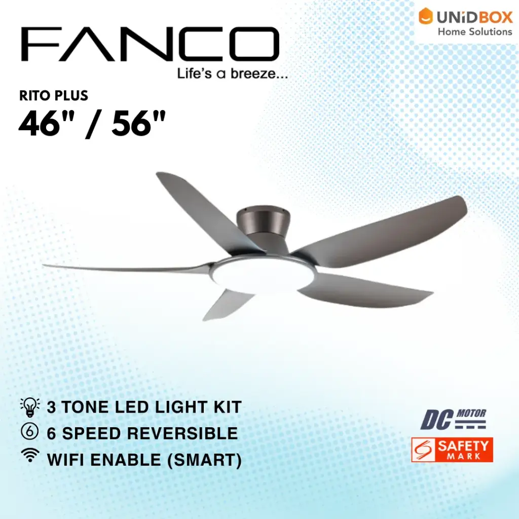 FANCO Rito Plus 46"/56" DC Ceiling Fan with LED - Variant Main Image