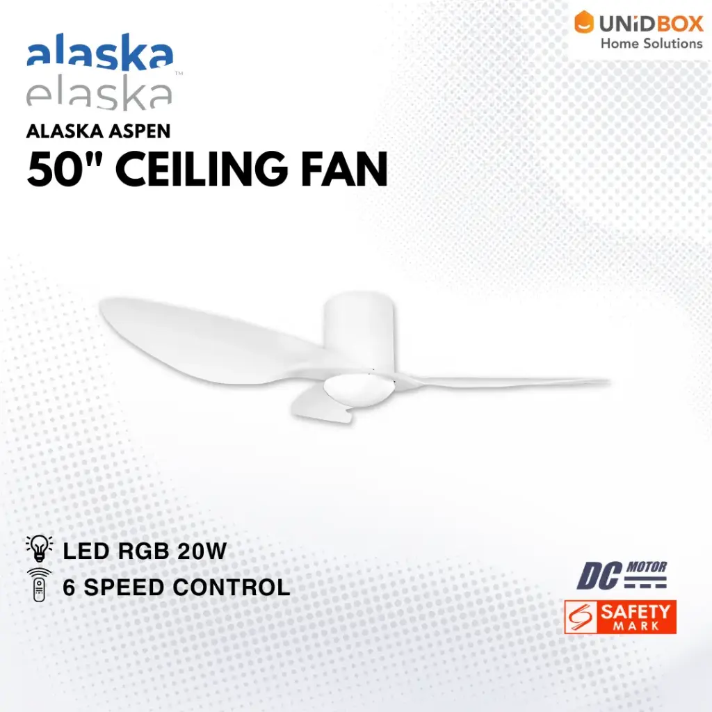 ALASKA Aspen 50" DC Ceiling Fan with Curve/Flat Light With 3-Tone LED - Variant Main Image