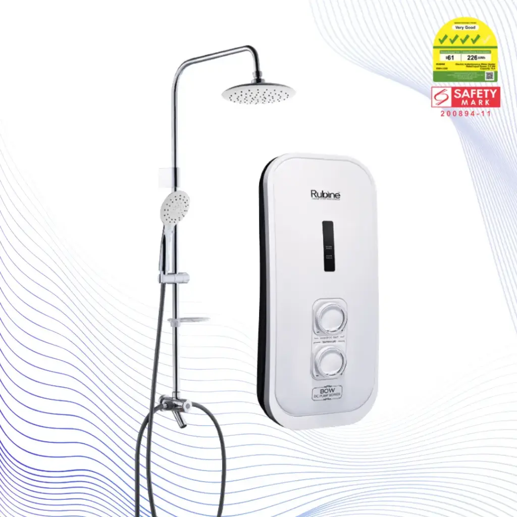 RUBINE DC Pump Instant Water Heater (Black/White) RWH-3388BHP/ RWH-3388WHP - Variant Main Image