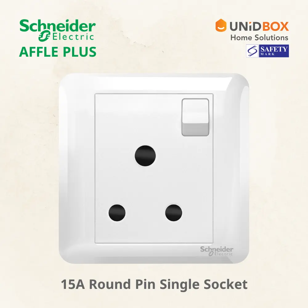 SCHNEIDER AFFLE PLUS Electric Switch and Socket White - Variant Main Image