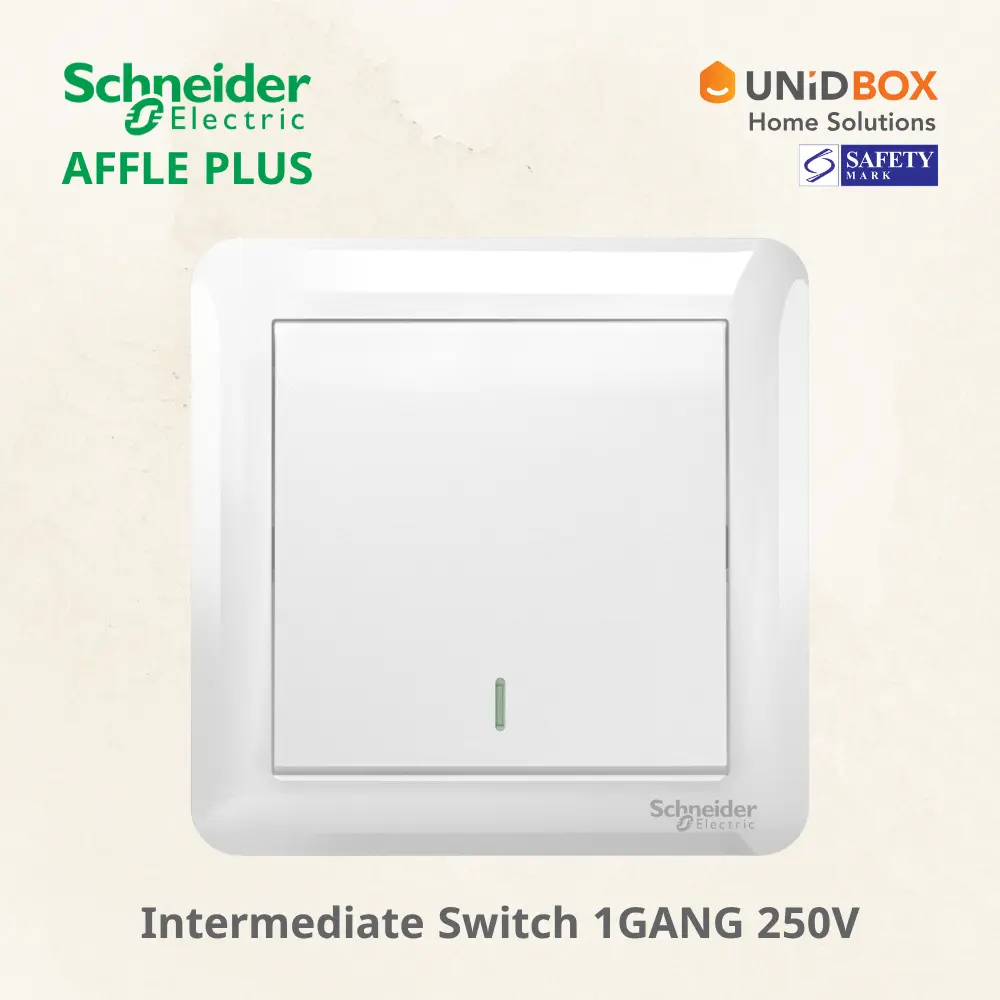 SCHNEIDER AFFLE PLUS Electric Switch and Socket White - Variant Main Image