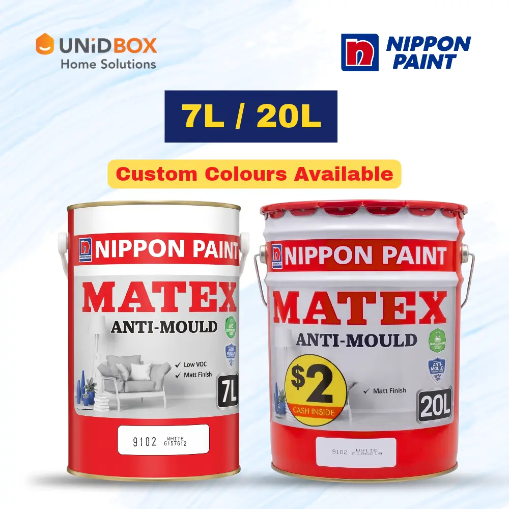 NIPPON PAINT Matex Interior Wall & Ceiling Paint 7L / 20L | Matt Anti-Fungus