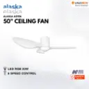 ALASKA Aspen 50" DC Ceiling Fan with Curve/Flat Light With 3-Tone LED
