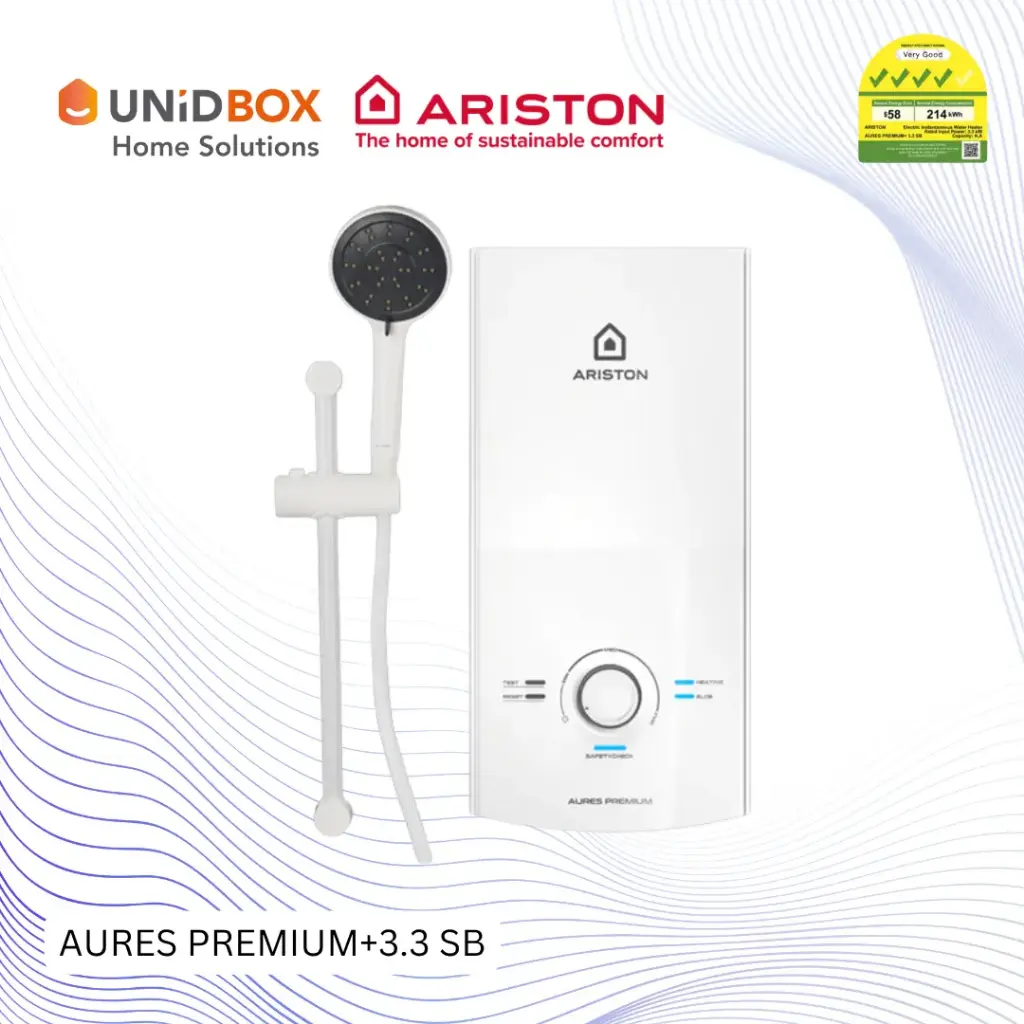 ARISTON Aures Premium+ 3.3 Instant Water Heater (Grey/White)