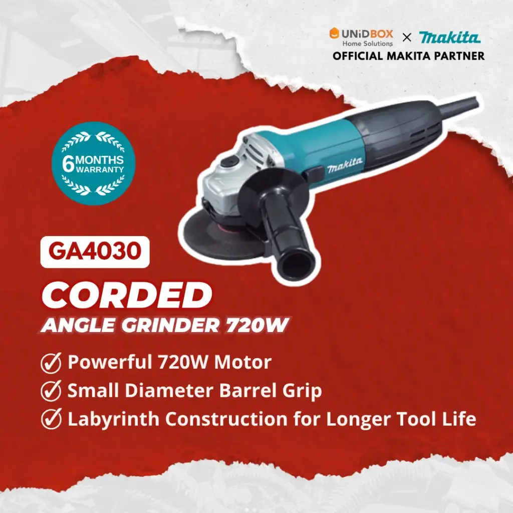 MAKITA GA4030 100mm Corded Angle Grinder 720W