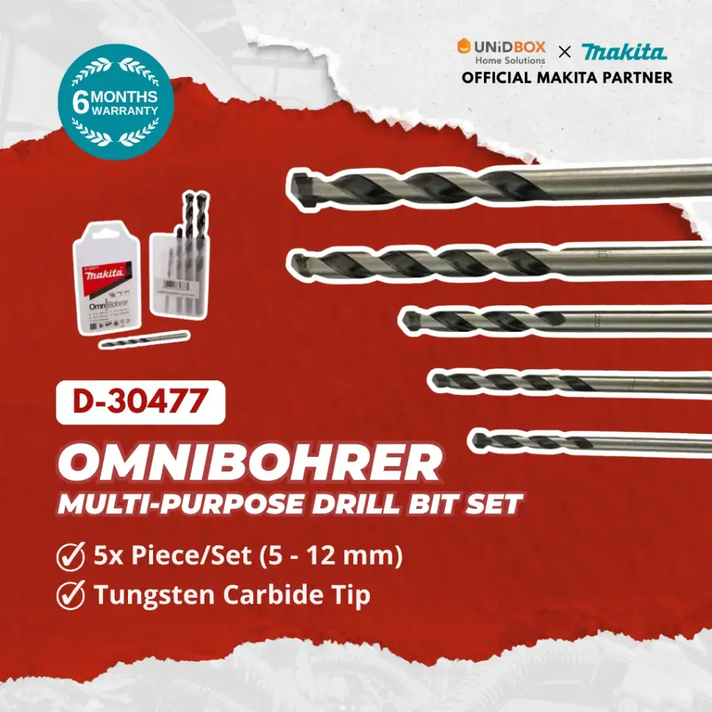 MAKITA OmniBohrer Multi‑Purpose Drill Bit Set (5pc: 5–12mm) D-30477
