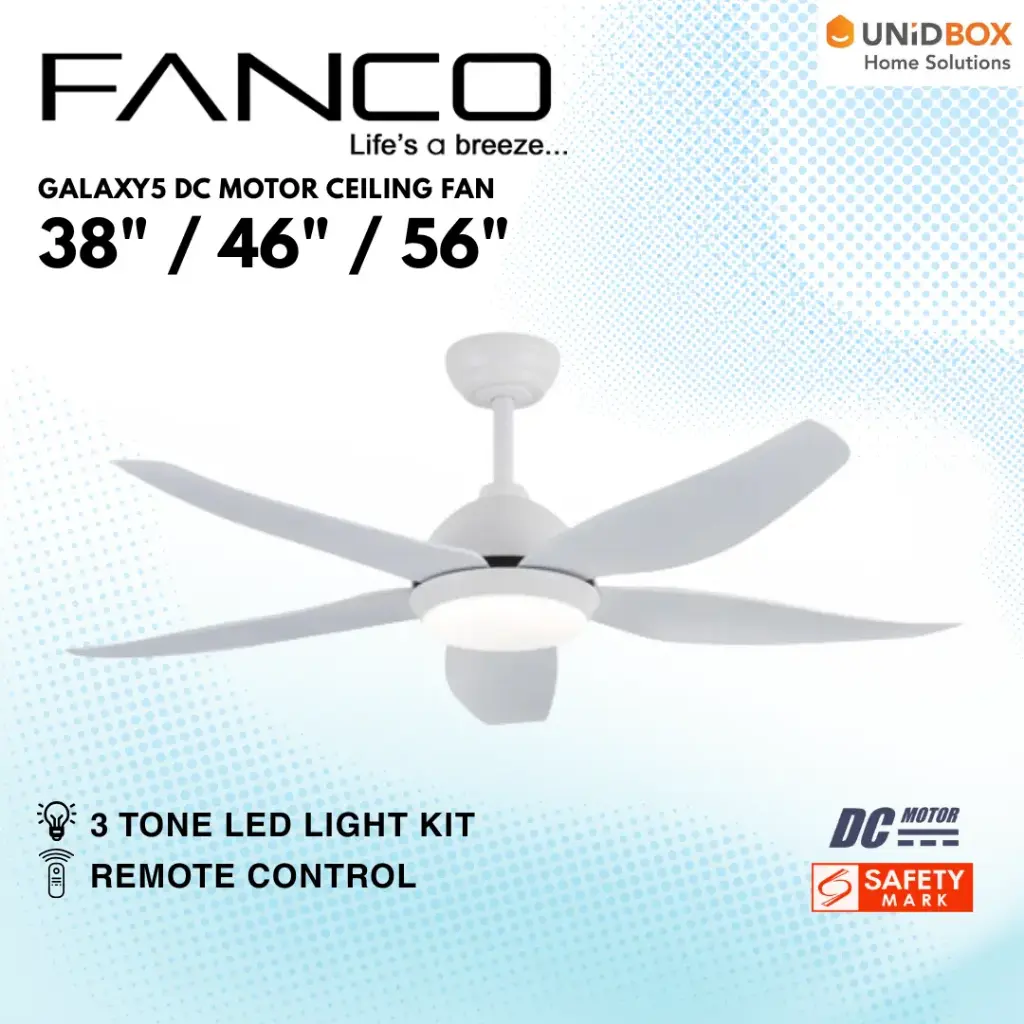FANCO Galaxy 5 38"/48"/56" DC Ceiling Fan with RGB LED