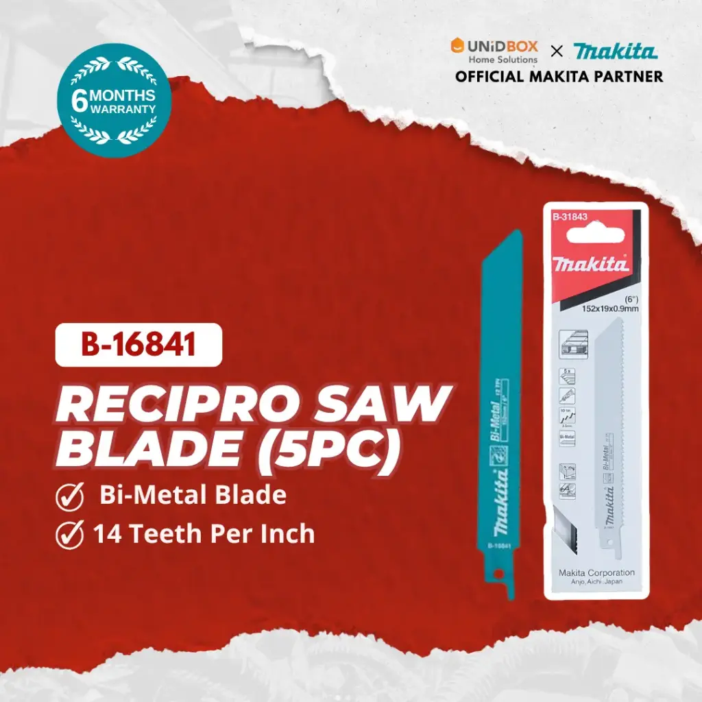 MAKITA Reciprocating Saw Blade 152mm 14TPI (5pcs) B-16841