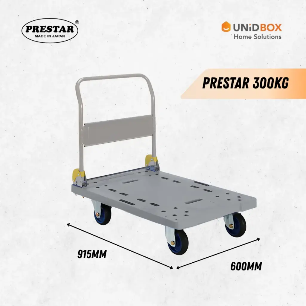 PRESTAR PF301 NF301 (SPT‑303) Dual Handle Platform Trolley 910×610mm, 300 kg Load – Japan Made