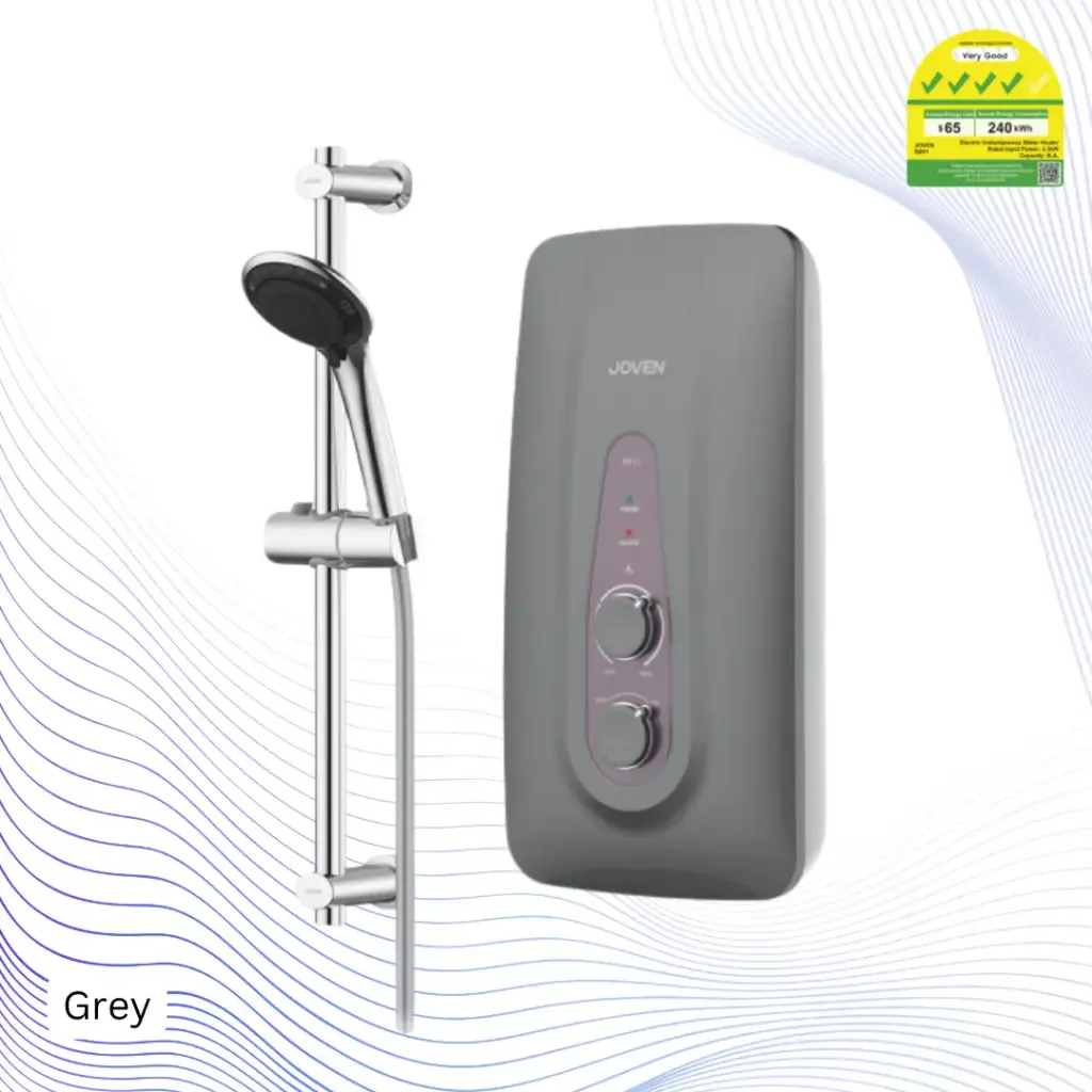 JOVEN SB11/SB11RS Instant Water Heater with Rain Shower Option (Silver/Grey)