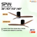 SPIN Timber Series Oak Wood 36"/43"/52"/60" DC Ceiling Fan Smart Wifi