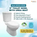 BARON W203A-UF203 6-Inch S-Trap Two-Piece Toilet Bowl | Urea Soft-Close Seat