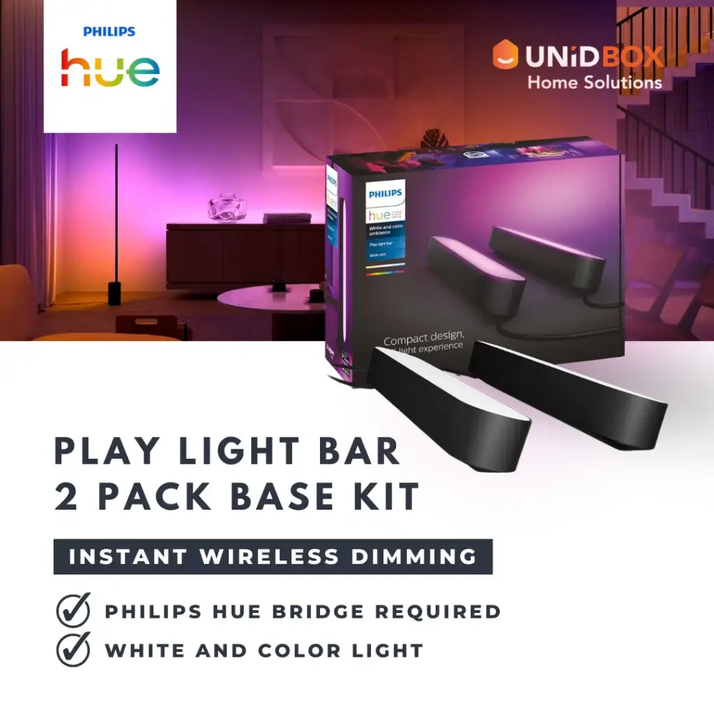 PHILIPS Hue Play Light Bar Extension | RGBW Smart Ambient Light | 1pc / 2pc Bundle