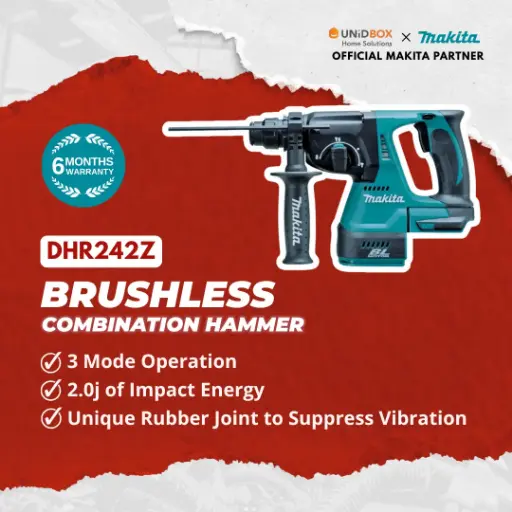 [08-12-00089] Makita DHR242Z 18V LI-ION 24MM Combination HAMMER Drill (Bare Unit)