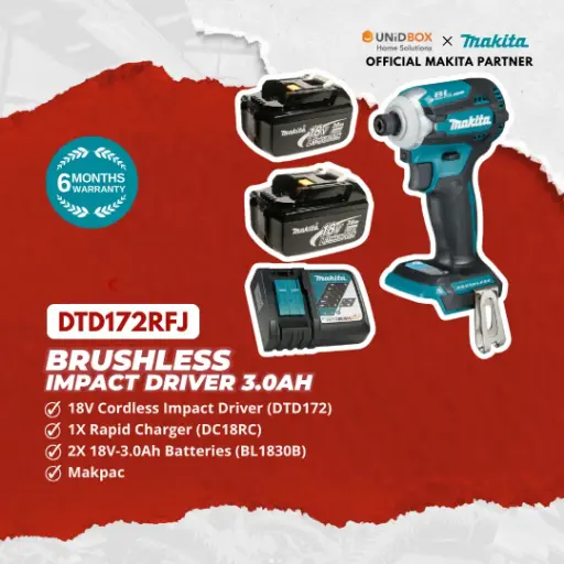 MAKITA DTD172RFJ 18V Brushless Impact Driver (3.0Ah)