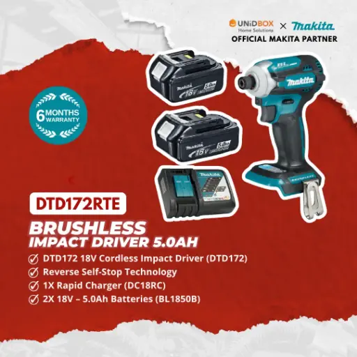 MAKITA DTD172RTE 18V Brushless Impact Driver (5.0Ah)