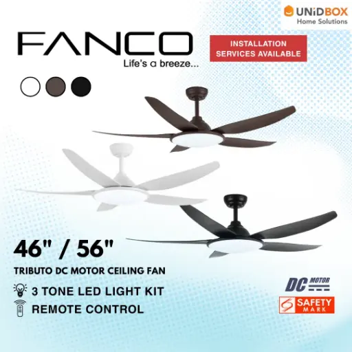 FANCO Tributo 46"/56" DC Ceiling Fan With LED