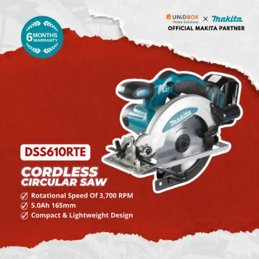 [08-15-00027] MAKITA DSS610RTE 165mm Cordless Circular Saw (5.0Ah)