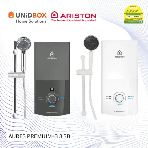 ARISTON Aures Premium+ 3.3 Instant Water Heater (Grey/White)