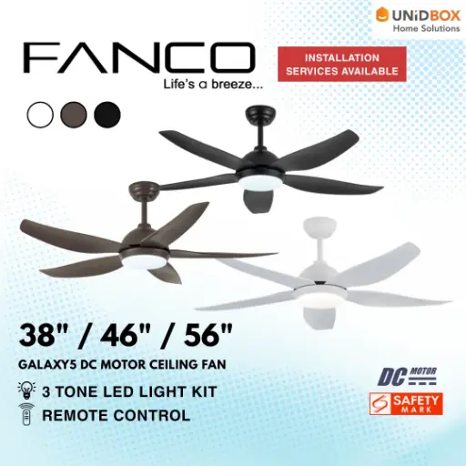 FANCO Galaxy 5 38"/48"/56" DC Ceiling Fan with RGB LED