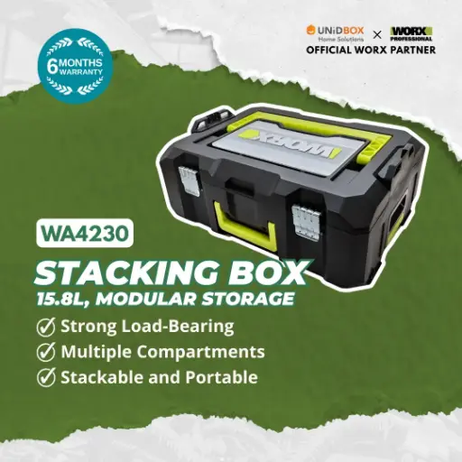 WORX WA4230 Stacking Box (15.8L, Modular Storage)