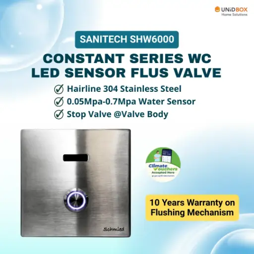 SANITECH SHW6000 Constant Series WC LED Sensor Flush Valve | Manual Override