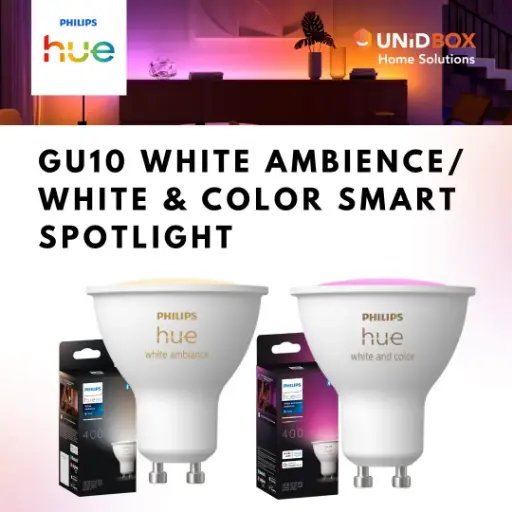 Philips Hue GU10 Smart LED Bulb 400lm | White Ambiance / White & Colour | 1pc / 2pc | Bluetooth