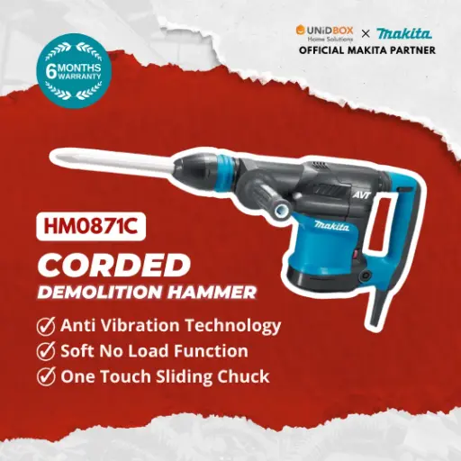 [08-03-00011] MAKITA HM0871C 5kg AVT Corded Demolition Hammer