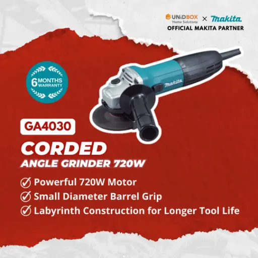 MAKITA GA4030 100mm Corded Angle Grinder 720W