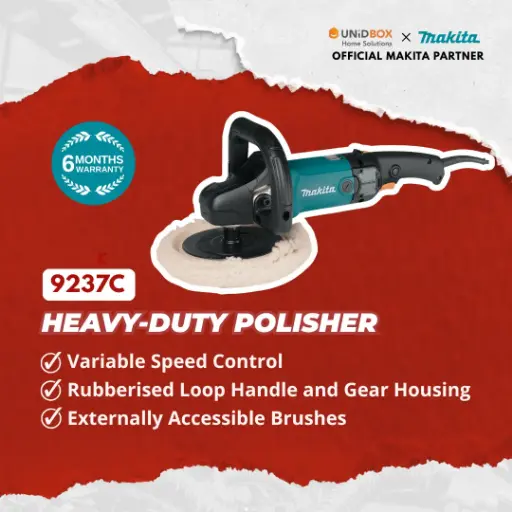 [08-08-00017] MAKITA 9237C 180mm Heavy‑Duty Polisher (1200W)