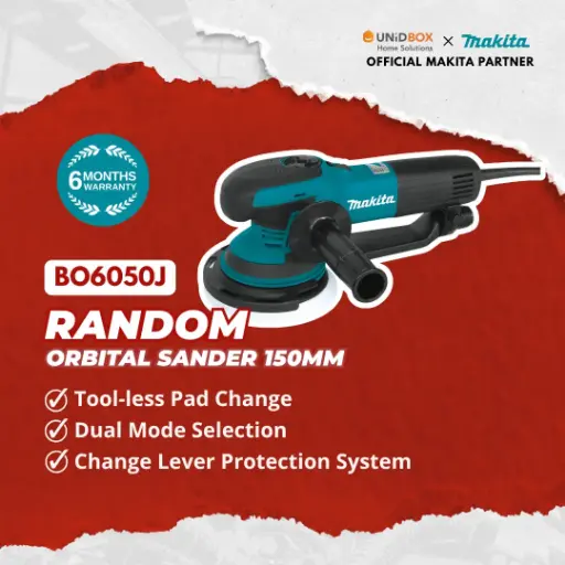 [08-08-00021] MAKITA BO6050J Random Orbit Sander (150mm)
